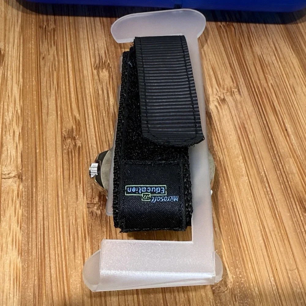 Brand‎ New Europa Watch Silver Tone Case With Black Band TS